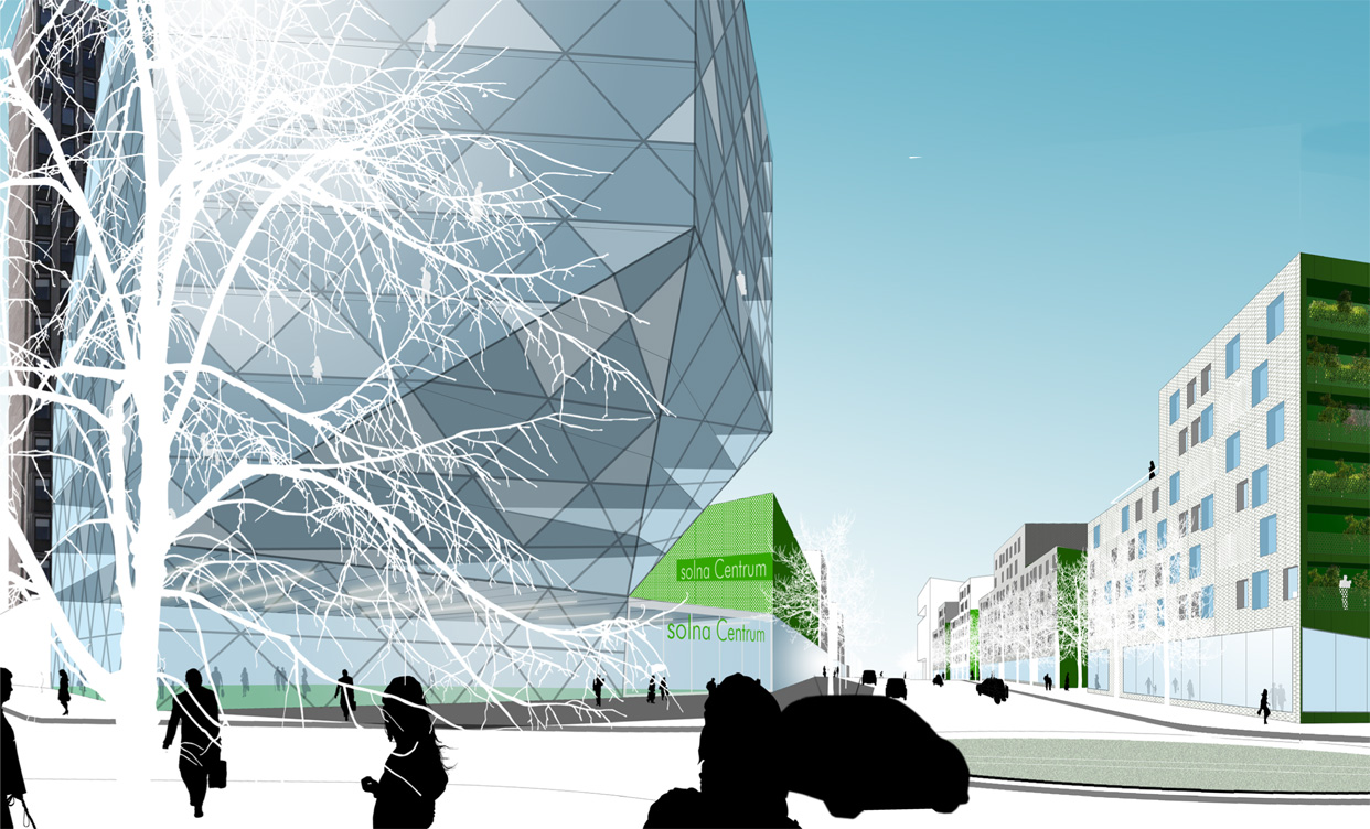 Solnavagen_solna_stockholm_illustration3_bostader_butiker_statsutveckling_varg_arkitekter